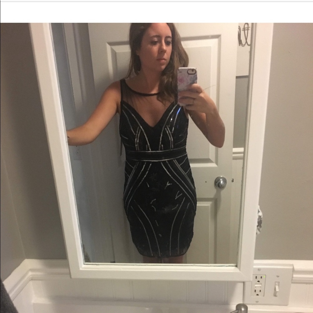Brand new start black sequin dress